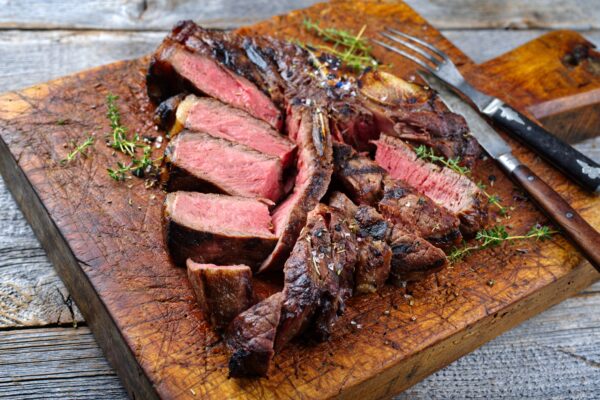 Rustic,Traditional,Barbecue,Dry,Aged,Wagyu,Porterhouse,Beef,Steak,Bistecca