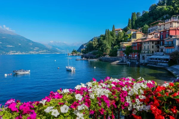 lake como petunias village view