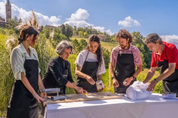 langhe piedmont italy luxury private cooking class outdoor pasta making group experience