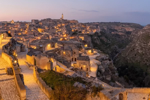 matera luxury tour sassi cave city dusk