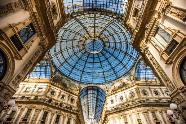 milan galleria vittorio emanuele ii glass dome arcade