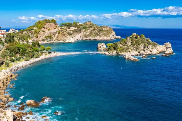 taormina sailing escape isola bella beach coastline