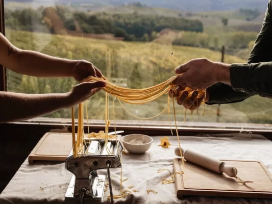 tuscany brunello winery cooking class fresh pasta making